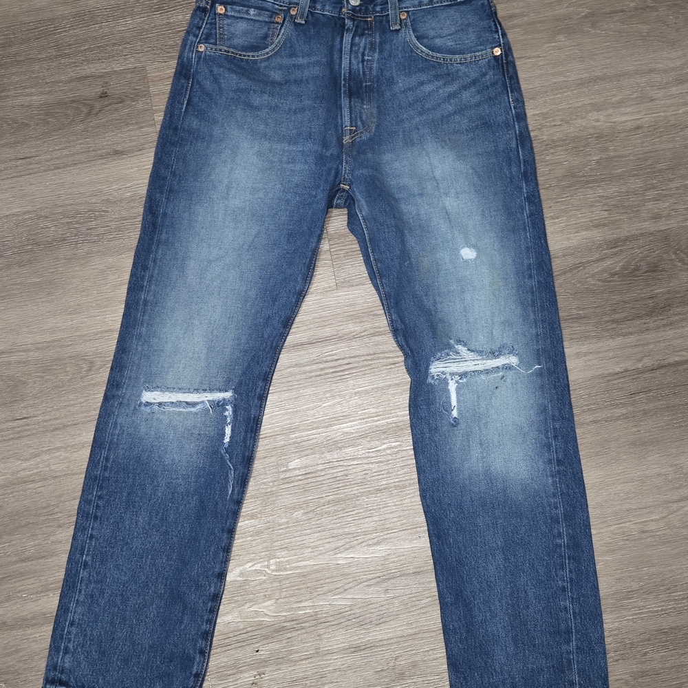 Levi’s 501 ’93 Straight Leg Jeans W31 L30 Button Fly Distressed Water Less